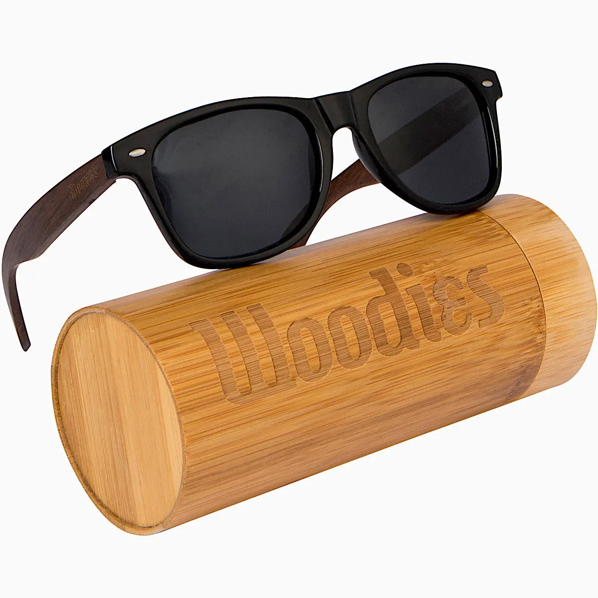 Walnut Wood Sunglasses With Bamboo Tube Packaging